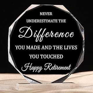 Chunful Happy Retirement Gifts for Men Women Never Understand the Difference You Made Keepsake and Paperweight Retirement Plaque Inspirational Gifts for Retired Teacher Police(Novel Style)