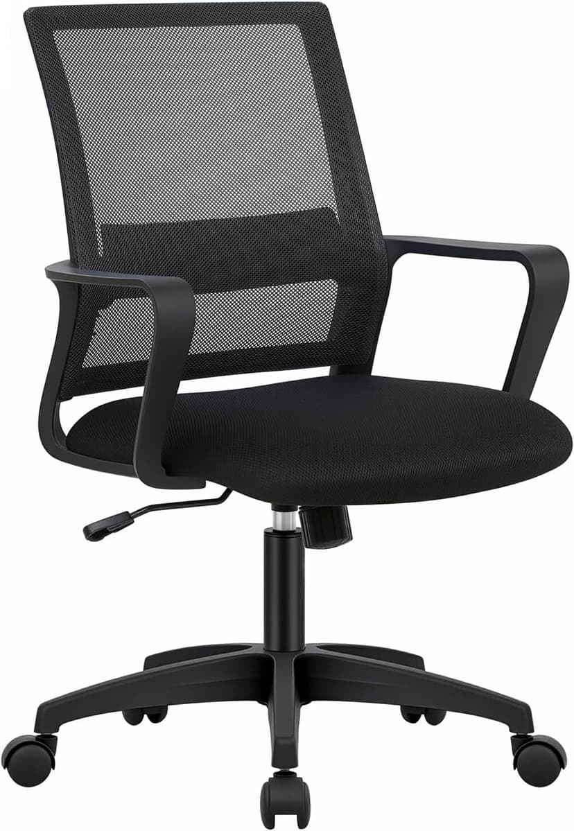 PayLessHere Gaming Chair Ergonomic Computer Chair Office Chair Video Game Chairs with Lumbar Support Desk Chair Armrest Mid Black Cushion Swivel Rolling Chair with Wheels for Home Office(Black)
