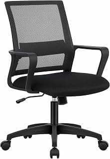 PayLessHere Gaming Chair Ergonomic Computer Chair Office Chair Video Game Chairs with Lumbar Support Desk Chair Armrest Mid Black Cushion Swivel Rolling Chair with Wheels for Home Office(Black)
