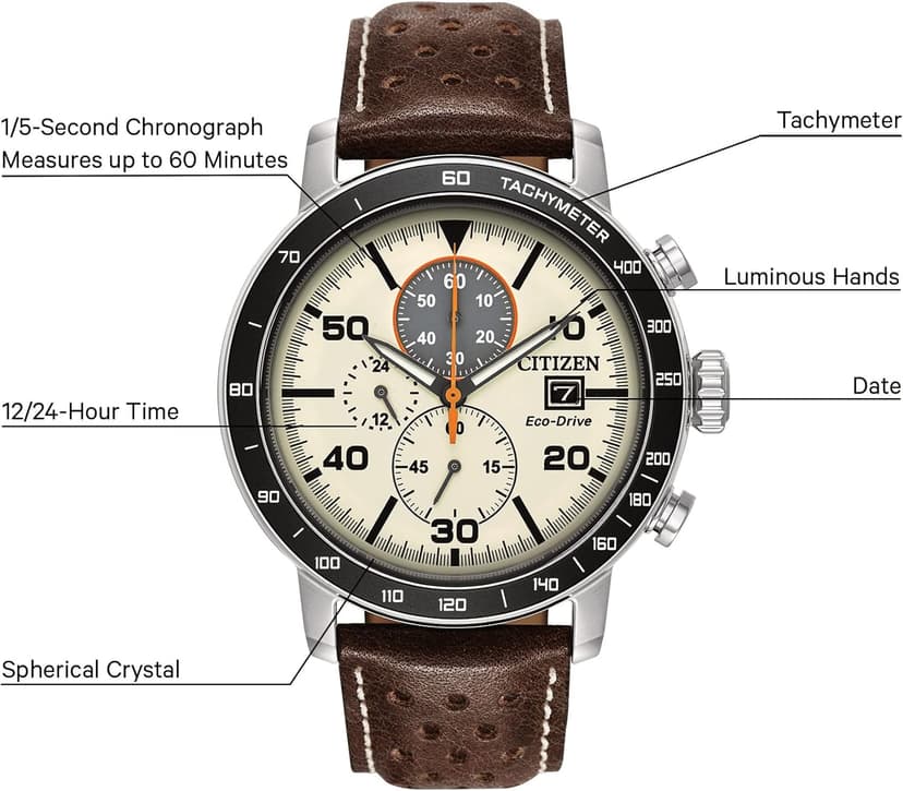 Citizen Men's Eco-Drive Weekender Brycen Chronograph Watch Stainless Steel Case
