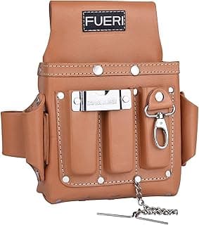 FUERI Leather Tool Pouches Carpenter Electrician Belt Bags Organizer 4 Pocket Professional Heavy Duty Pouch for Construction Framing
