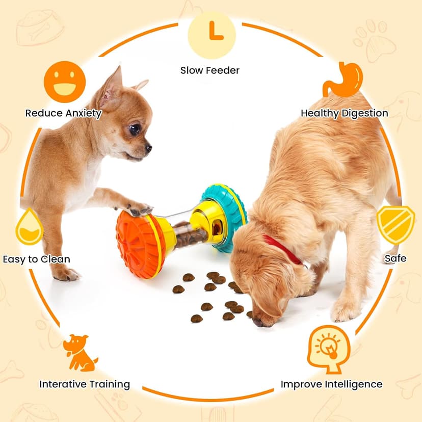 BoYoYo Interactive Dog Toys, Dog Puzzle Toys for Smart, Dog Enrichment Toy to Keep Them Busy, Treat Dispensing Toy Slow Puzzles Feeder, Yellow B0D4V9V39Y