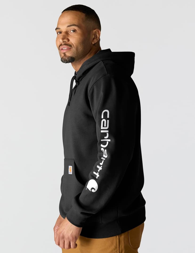 Carhartt Men's Midweight Signature Sleeve Logo Hooded Sweatshirt