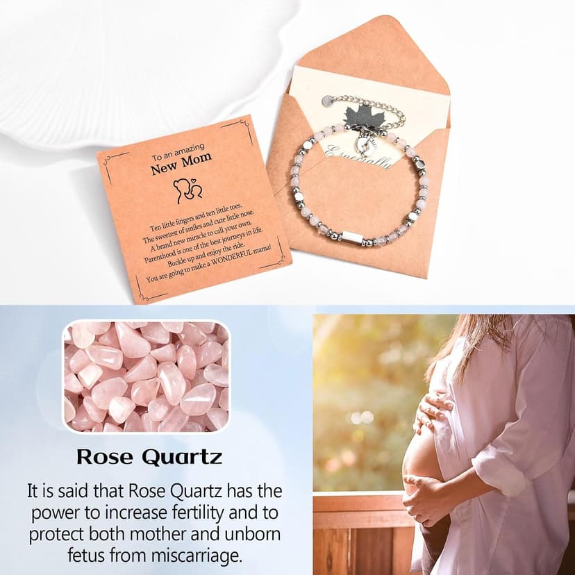 New Mom Gifts for Women, 1st Time Mothers Day Mom Mommy To Be Gifts for Women After Birth, Pregnancy Jewelry Gifts Bracelet for Mama B0D112KB4T
