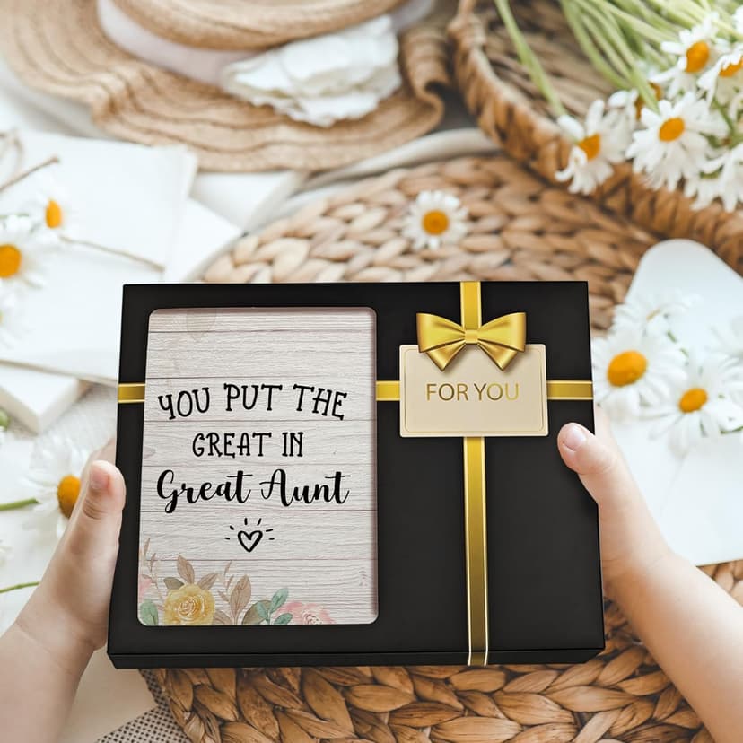 Great Aunt Picture Frame, Mothers Day Gifts for Auntie, Gifts from Niece Nephew, You Put the Great in Greataunt Wood Photo Frame for 4x6 Photos