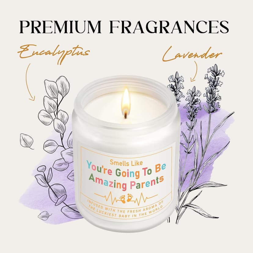 AceThrills Gender Reveal Gifts, New Parents Gift for Couples, Pregnancy Gifts for First Time New Mom Dad Gift - 7 Oz Lavender Scented Candle