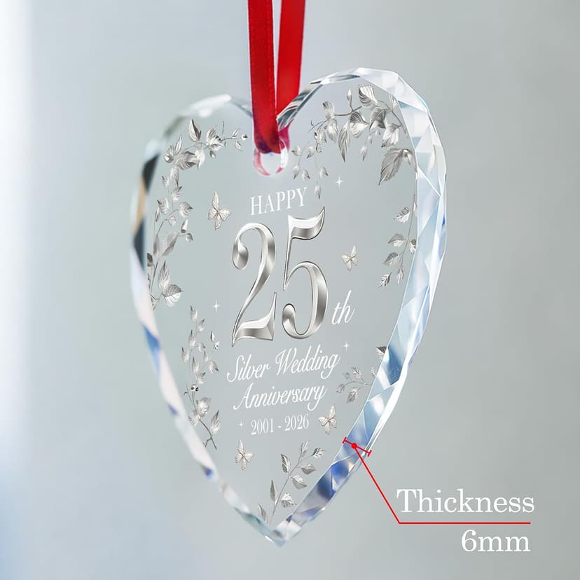 25th Wedding Anniversary Ornament 2001–2026, Silver Anniversary Wedding Gifts Keepsake, 25 Year Anniversary Marriage Gift for Couple, Wife, Husband B0G8KSNVCM