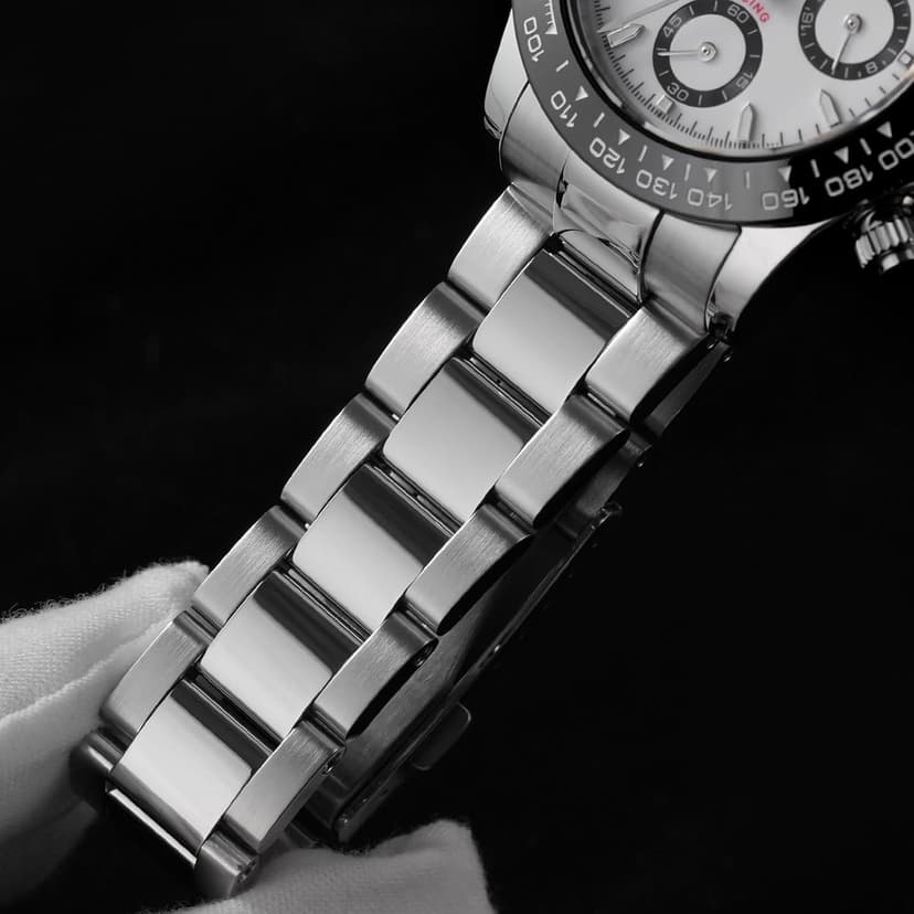 watchdives Chronograph Watch, WD16500 V2 Quartz Men Watches Japan VK63 Meca-Quartz Movement 38mm Sapphire Crystal Wristwatch 100M Waterproof Sport Watch, Stainless Steel Bracelet