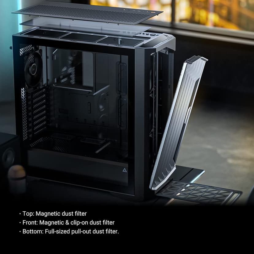 Antec Performance 1 FT, Full Tower, RTX40 Fully Compatible, Temp Display, 4 x Storm T3 PWM Fans, Type-C, Dual TG Side Panels, Removable Top Bracket, High Airflow Mesh Front Panel, E-ATX PC Gaming Case