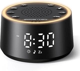 Dreamegg Sound Machine for Sleep - D1 Nova White Noise Sound Machine for Baby Adult with Alarm Clock, Soothing Sounds, Dimmable, White Noise Alarm Clocks for Bedrooms Heavy Sleepers Travel, Black