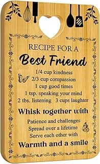 Friend Kitchen Gift Bamboo Cutting Board Decorative Unique Birthday Present Xmas Charcuterie Boards for Friends Christmas Wooden Cheese Board Thanksgiving Friendship Gifts Chopping Board