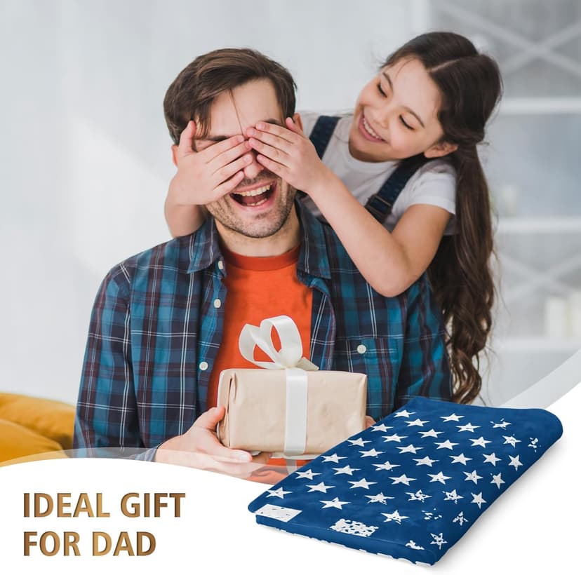 Craftique Birthday Gifts for Dad- American Flag Blanket with The Man The Myth The Legend- Dad Birthday Gift, Soft Blanket Throw for Bed Sofa Napping Camping, 60”×50”