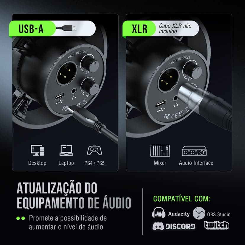 FIFINE K688 Podcast Microphone Kit, USB/XLR Dynamic Microphone with Boom Arm for PC/XLR Mixer, Gaming Mic with Mute Button, Headphone Jack for Vocal, Voice-Over, Streaming, Music Recording -K688CT