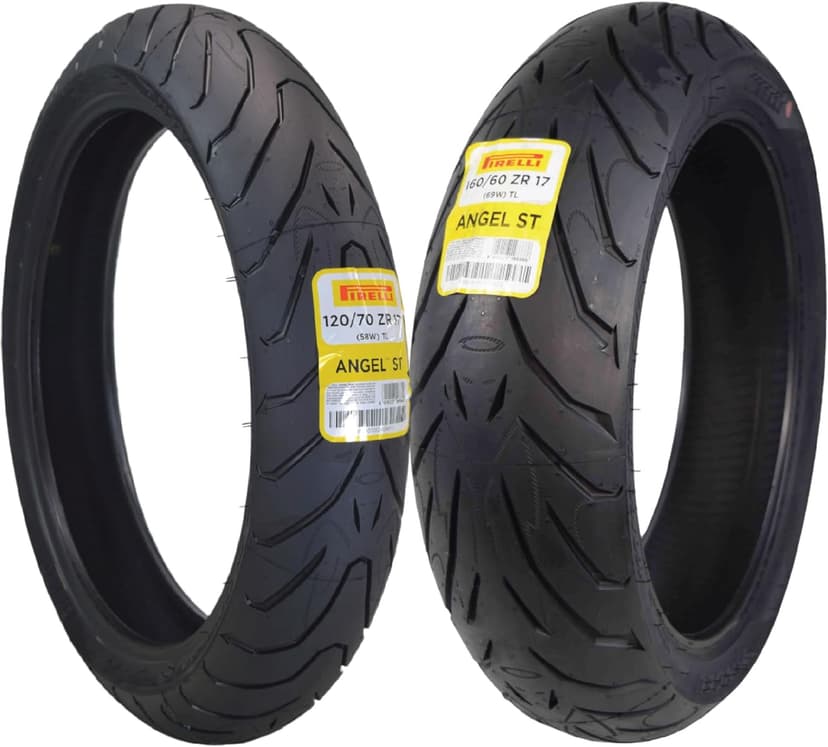 Pirelli Angel ST 120/70ZR17 (58W) Front & 160/60ZR17 (69W) Rear Motorcycle Tires – High-Performance Sport Touring Tire for Enhanced Grip, Durability & Stability – Fits Sport & Touring Bikes
