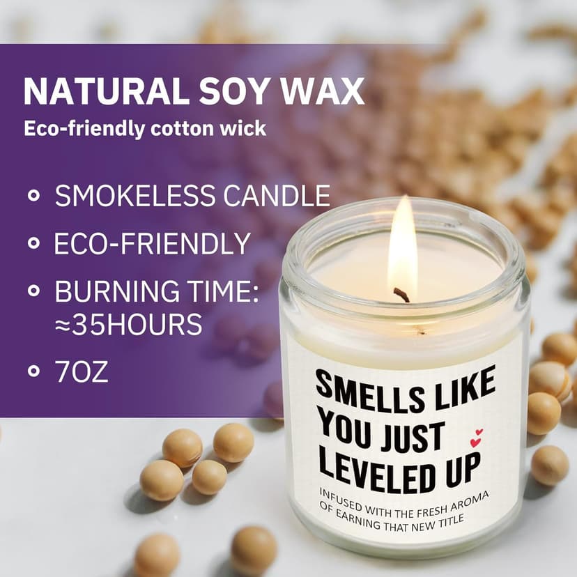 Promotion Gifts for Women Men, New Job/Parents Candle, Congratulations Gift for Women, Funny Congrats Gift for Coworker, Gamer, Friend, Boss, Teacher, Nurse, Handmade, 7oz