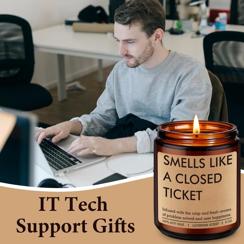 Miracu Tech Support Candle, Gifts for Tech Guys, IT Professionals, Information Technology Gifts for Techies Men, Technical Help Desk Decor, Computer Nerd Geek Engineer Technician Christmas Techy Idea
