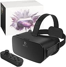 DESTEK V5 VR Headset for Phone w/VR Gamepad, 128 Premium VR apps Included, Anti-Blue Eyes Protected HD Lenses, 110° FOV Virtual Reality Headsets for iPhone, Android Phone- Black