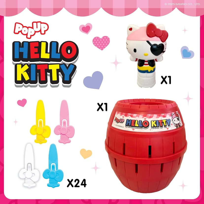 Officially Licensed Sanrio Hello Kitty Game, Easy to Play Preschool Games, Family Game Night, Hello Kitty Toys, Ages 4 Years+ TOMY Pop Up Hello Kitty Game - Family Action Game - 2-4 Players B0G13D3Z99