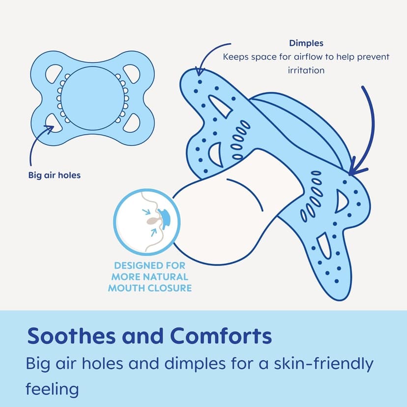 MAM Original Matte Baby Pacifiers, Binky for Boys 0-6 Months, BPA-Free Silicone Nipple, Easy to Clean, Best for Newborn Babies, Developed with Medical Experts, 2 Count Binkies with Sterilizer Case