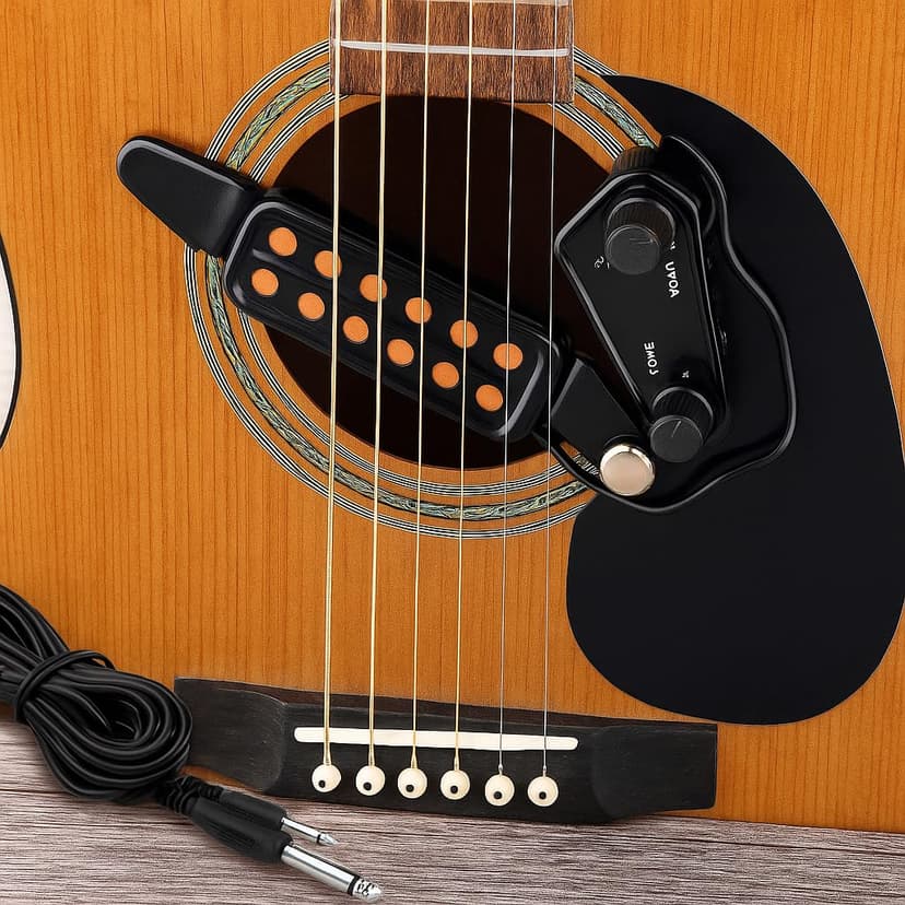 12 Sound Hole Guitar Pickup Acoustic Classical Guitar Transducer with Tone and Volume Control for Acoustic Guitar Cable Length 10 ft