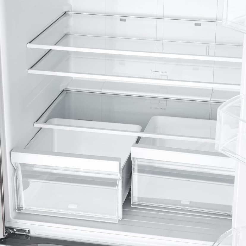 KoolMore 30-Inch and 18.5 cu. ft. Counter Depth French Door Refrigerator with Three Doors and Deep Freezer in Stainless-Steel (KM-RERFDSS-18C)