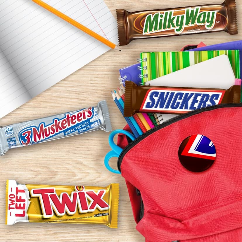 SNICKERS, TWIX, 3 MUSKETEERS, MILKY WAY Full Size Back to School Chocolate Bar Variety Pack, 18 ct Bulk Candy Box B00B42NQC2