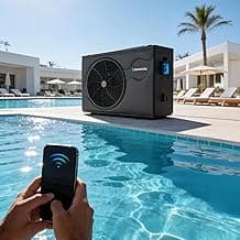 120000BTU Inverter Pool Heat Pump, for 33000 Gallons Inground and Above Ground Pools, WiFi Capable Electric Pool Heater with Timer, Heat and Cool, Energy Efficient, 220V