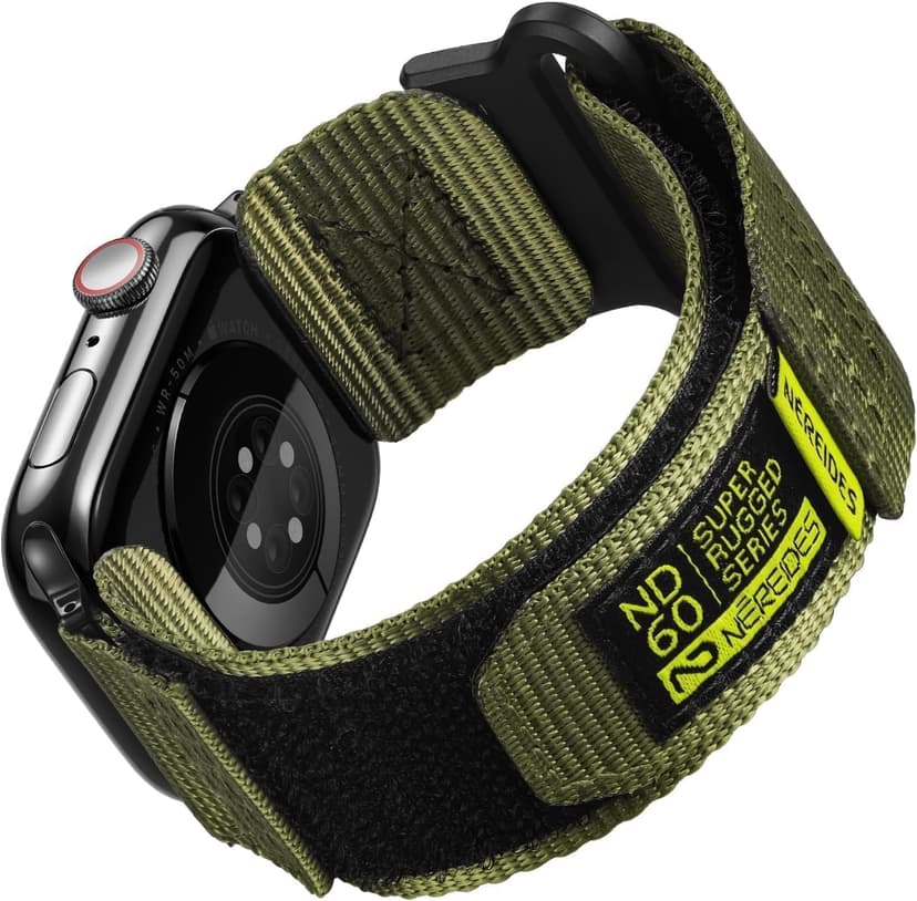 Nereides Compatible with Apple Watch Series 11 Band Series 10/9/8/7/6/5/4/SE/SE2/SE3/Ultra 3/2/1, Nylon Sports Strap with Woven Design for 49mm/46mm/45mm/44mm (L, Army Green)