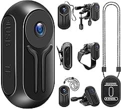 1080P Sports Action Camera with 64GB Card, Mini Body Camera Wearable Action Body Cam, Portable Recorder with Magnetic Back Clip