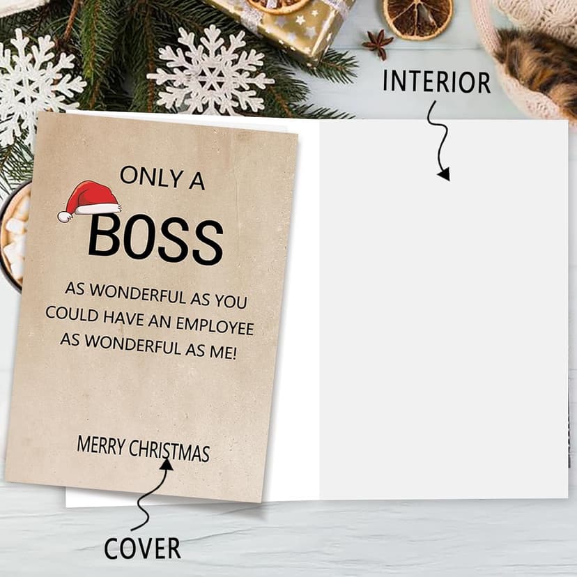 Ziwenhu Happy Christmas Card for Boss from Group, Merry Christmas Holiday Card, Boss Gifts for Women Men, Gift for Lady, Xmas Cards Gift Ideas for Female Male…