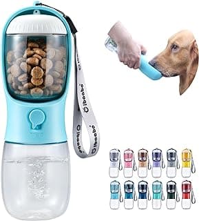 Feeding & Hydration | Travel Water Bowl | Portable Pet Dispenser | Dog Gifts | Puppy Essentials | for Hiking Camping Beach Cibaabo Dog Water Bottle Portable with Food Container & Filter for Travel B09F5ZYV7M