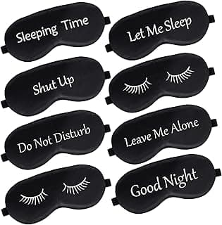 8 Pieces Sleep Mask Silk Eye Mask with Adjustable Strap Soft Blackout Blindfold Eye Cover for Women Men Full Night's Sleep, Travel, Nap, Meditation(Dark Colors)