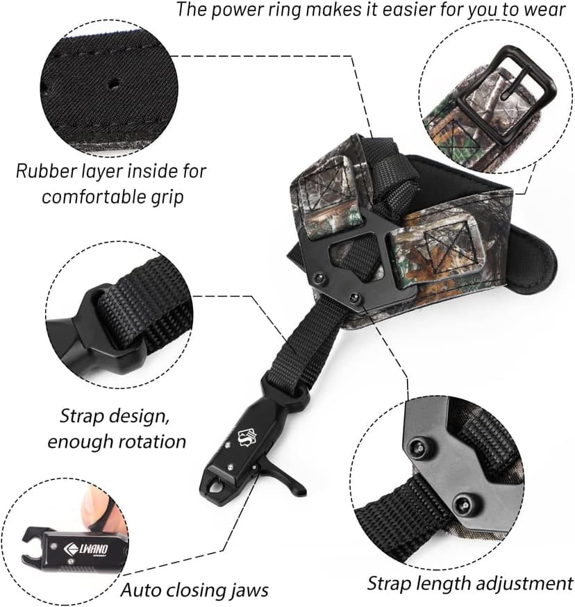 LWANO Bow Release, Archery Release Aids Trigger for Compound Bow, One Size Fits Most