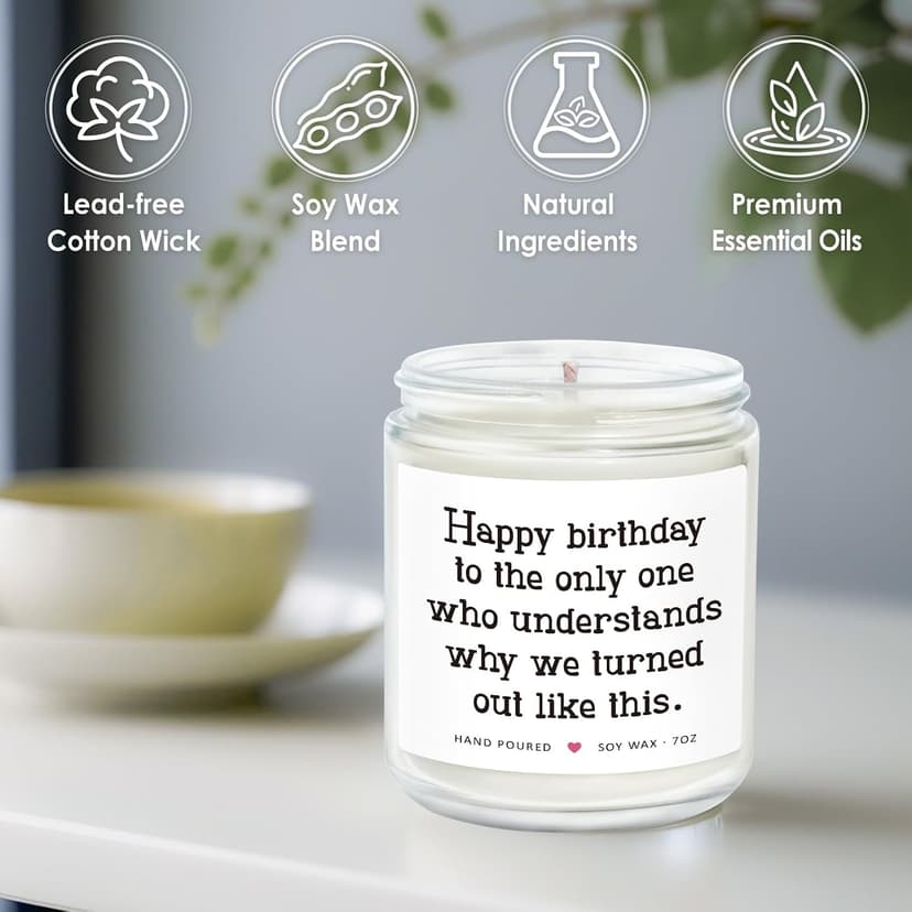 Sister Birthday Gifts from Sisters, Sisters Gift from Sister Brother, Birthday Gifts for Sister Adult, Big Sister Gift, Best Friend Bday Presents for Women, Sister Bday Candle 7oz B0F66H9ZG8