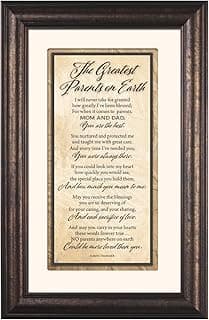 Greatest Parents Wood Wall Frame Art Plaque | 8.5 inches x 12.5 inches | Wall Hanger and Easel Back | The Greatest Parents on Earth | by James Lawrence