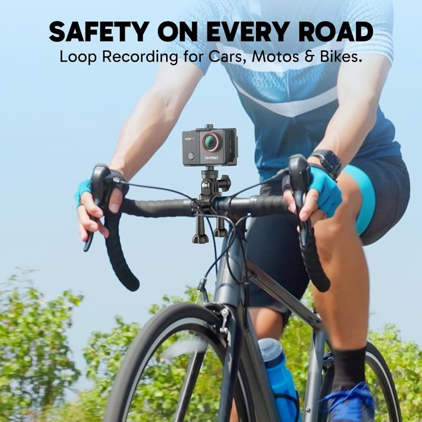 AKASO EK7000 Pro 4K30fps Action Camera with Touch Screen EIS 131ft Waterproof Underwater Camera Remote Control 5X Zoom with Helmet Accessories Kit (Standalone)