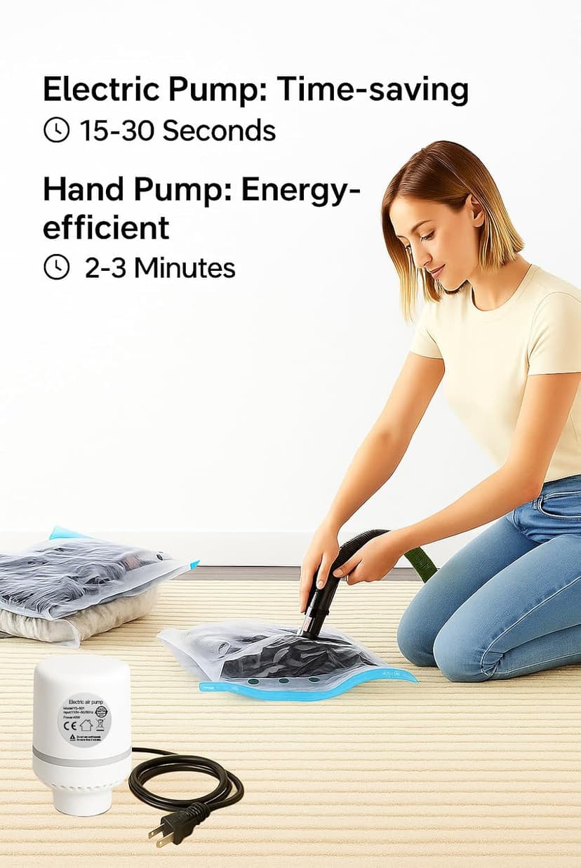 Vacuum Storage Bags for Travel and Home,Space Saver Bags for Clothes,(with Electric Pump and Hand Pump, Large,2(40 * 60) 2(50 * 70) 2(60 * 80) 2(80 * 100))