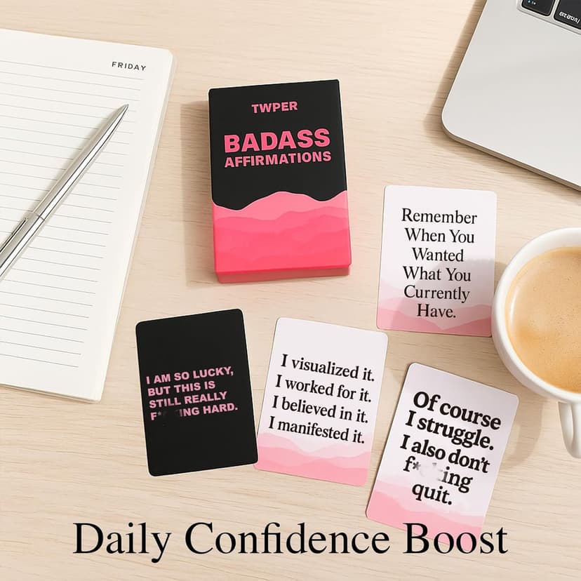 Badass Affirmation Cards for Women – 100 Daily Motivational Inspirational Cards for Self Care Positive Healing– Funny Birthday Gifts for Her Friends Teens