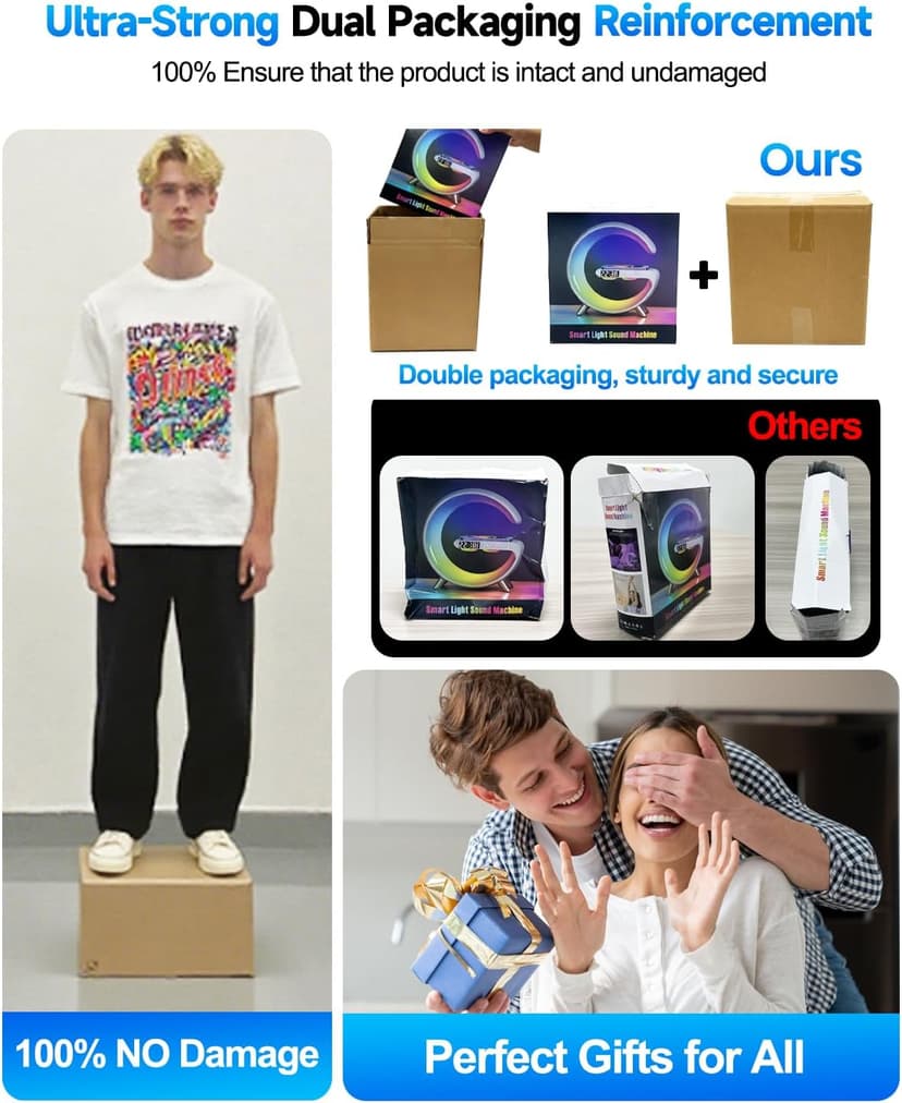 Smart LED Table Bedside Lamp with Bluetooth Speaker & App Control, 15W Fast Wireless Charging Station Dock, Sunrise Alarm Clock, Cool Night Light, for Bedroom, Home Decor, Birthday, Christmas Gifts