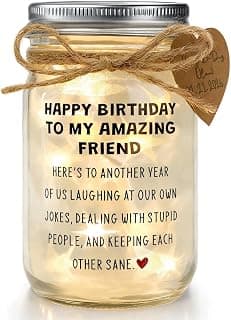 Unique Birthday Present, Meaningful Appreciation Keepsake, Coworker Farewell, Sentimental 15oz Glass Best Friend Birthday Gift for Women, Funny Friendship Mason Jar Night Light B0G4MHKNSM