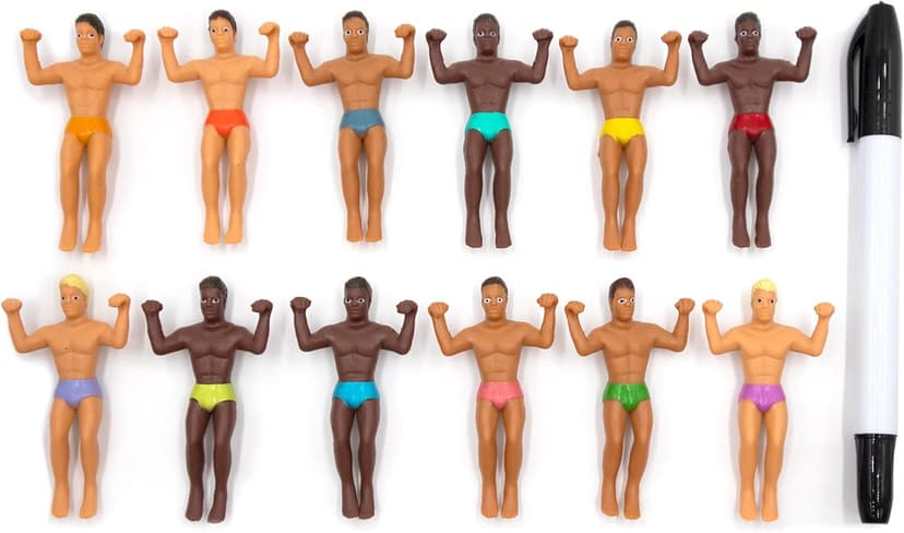 NPW Drinking Buddies Party Edition Drink Markers & Wine Glass Charms – Holiday Party Favour, Stocking Stuffer & Christmas Girls' Night Gift (12-Count, Pen Included)