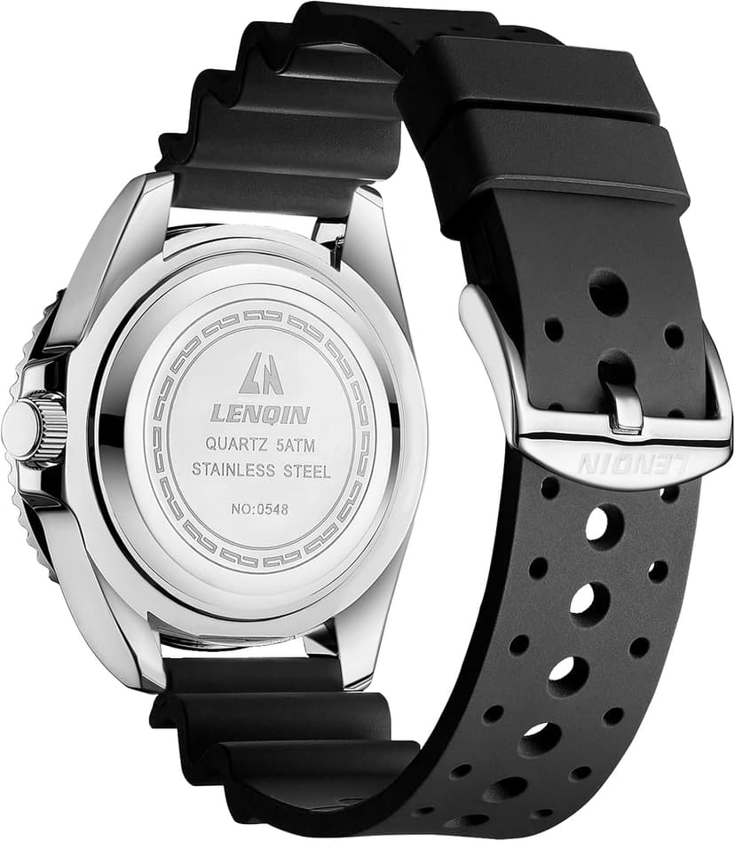 LN LENQIN Mens Watches Stainless Steel Waterproof Analog Quartz Watch for Men with Date Luminous Fashion Wristwatch