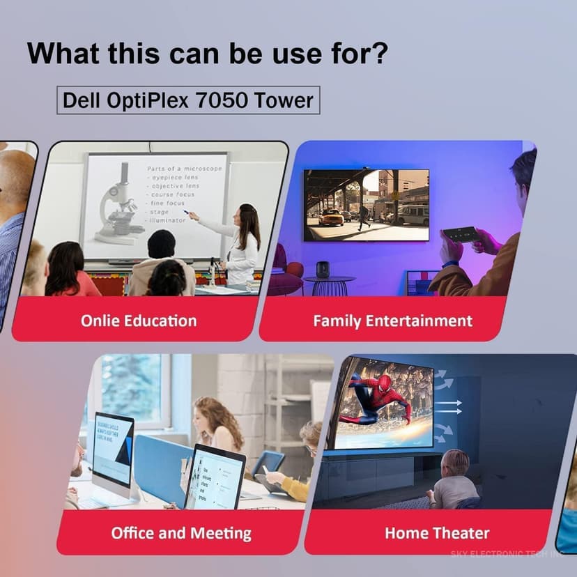 Dell Optiplex 7050 Tower Desktop Computer PC, Intel Core i7-6700, 16GB RAM, 512GB SSD, Keyboard & Mouse, DisplayPort, HDMI, Windows 11 Pro (Renewed)