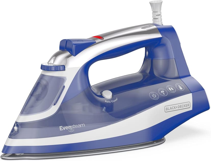 BLACK+DECKER One Step Steam Iron, EvenSteam Soleplate & Smart Steam Control with Easy-Fill Water Tank and 3-way Automatic Shutoff