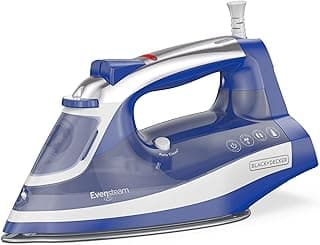 BLACK+DECKER One Step Steam Iron, EvenSteam Soleplate & Smart Steam Control with Easy-Fill Water Tank and 3-way Automatic Shutoff