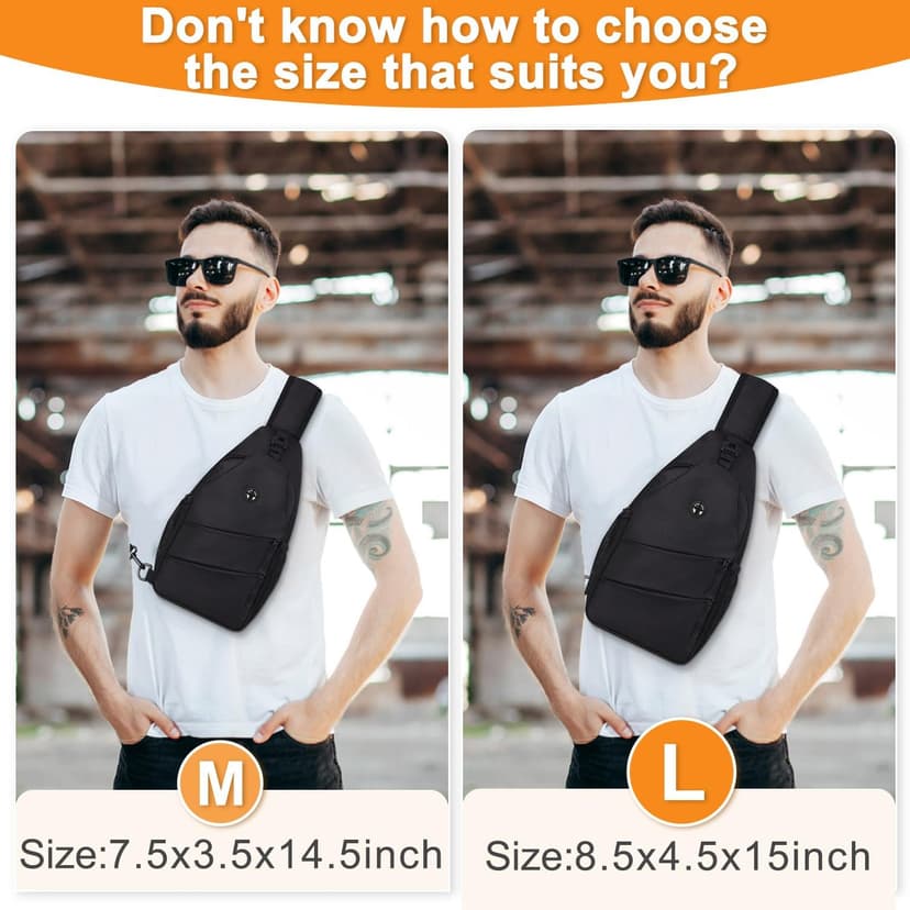 Pritent Crossbody Bags for Women Men Trendy Sling Bag Backpack Casual Chest Bag with Convertible Shoulder Strap