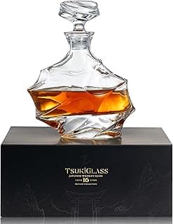 Storm Japanese Crystal Whisky Decanter – 100% Ultra Clarity Lead-Free Crystal – 750ml Elegant Liquor Carafe for Whiskey, Scotch, Bourbon & Spirits