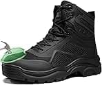 KGJIANDA Steel Toe Boots for Men Work Boots for Men Breathable High Top Work Shoes Lightweight Indestructible Safety Shoes Industry Construction Safety Footwear
