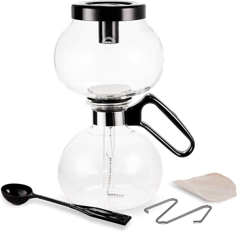 Yama Glass 8-Cup Stovetop Siphon Coffee Maker, 24 Oz Vacuum Brew, Heat-Resistant Borosilicate Glass