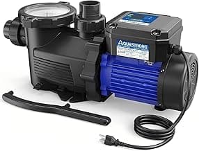 AQUASTRONG In/Above Ground Pool Pump, High Flow (Dual Speed with Timer, 2HP, 115V, 5186 GPH)